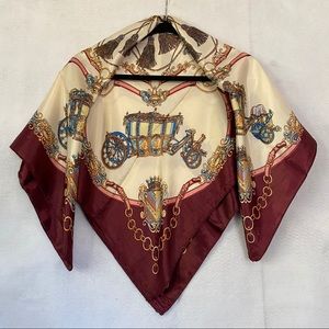 Sale 2/$27 3/$37 4/$45 Burgundy & Cream Carriage Motif Scarf